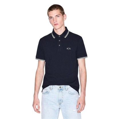Navy - Front - Armani Exchange Mens Polo Shirt