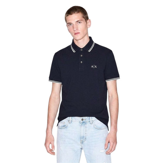 Navy - Front - Armani Exchange Mens Polo Shirt
