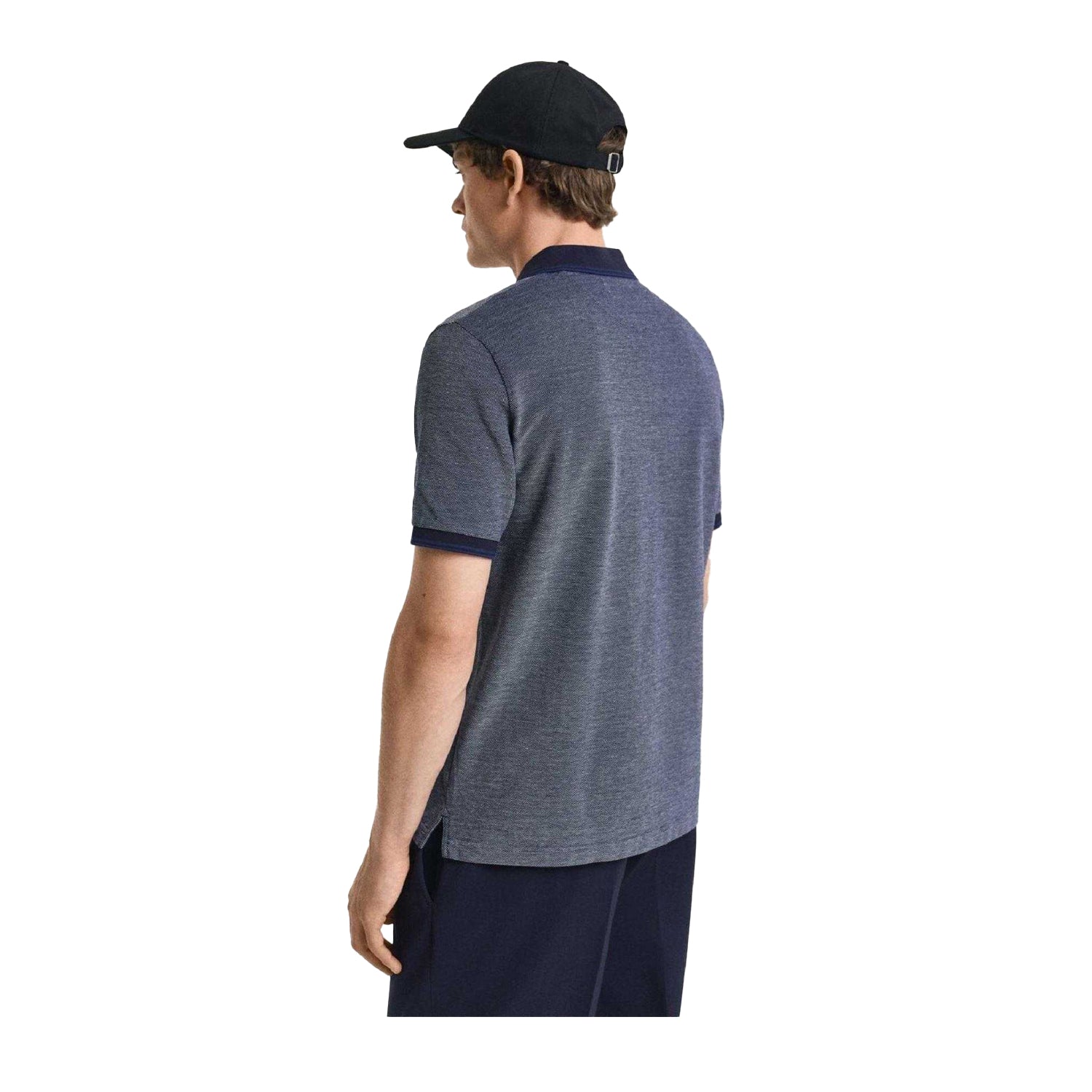 Blue - Back - Gant Mens Regular Short-Sleeved Polo Shirt