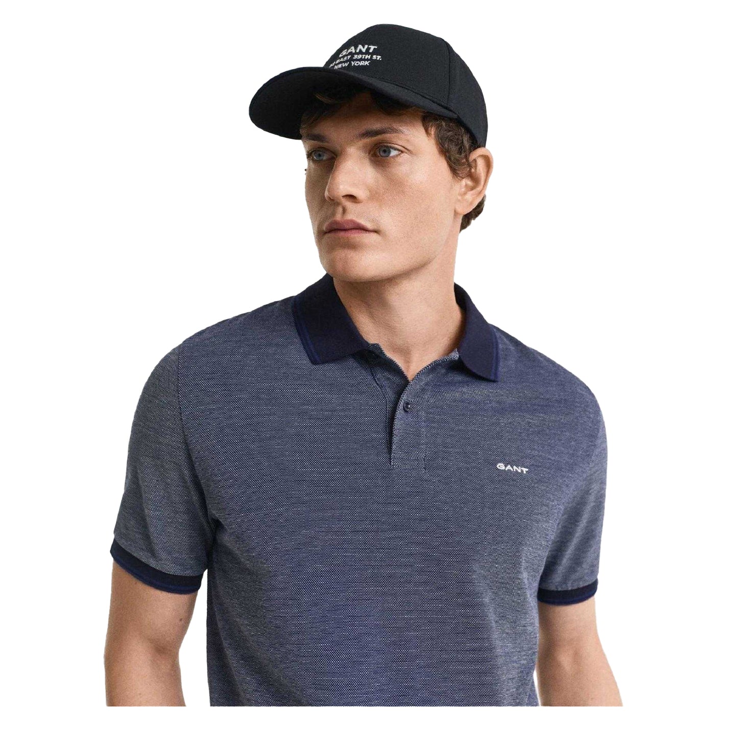 Blue - Side - Gant Mens Regular Short-Sleeved Polo Shirt
