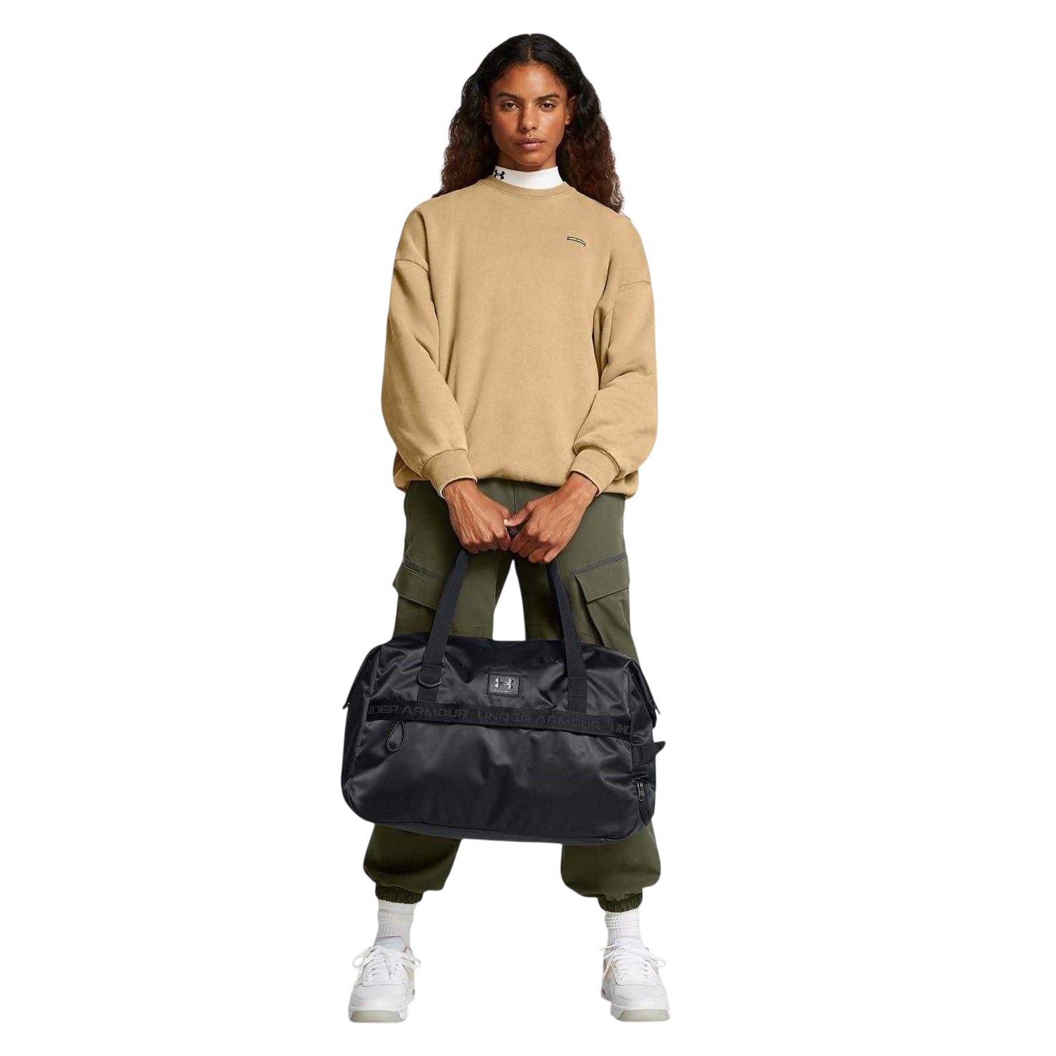 Black - Pack Shot - Under Armour Womens-Ladies Essential Gym Duffle Bag