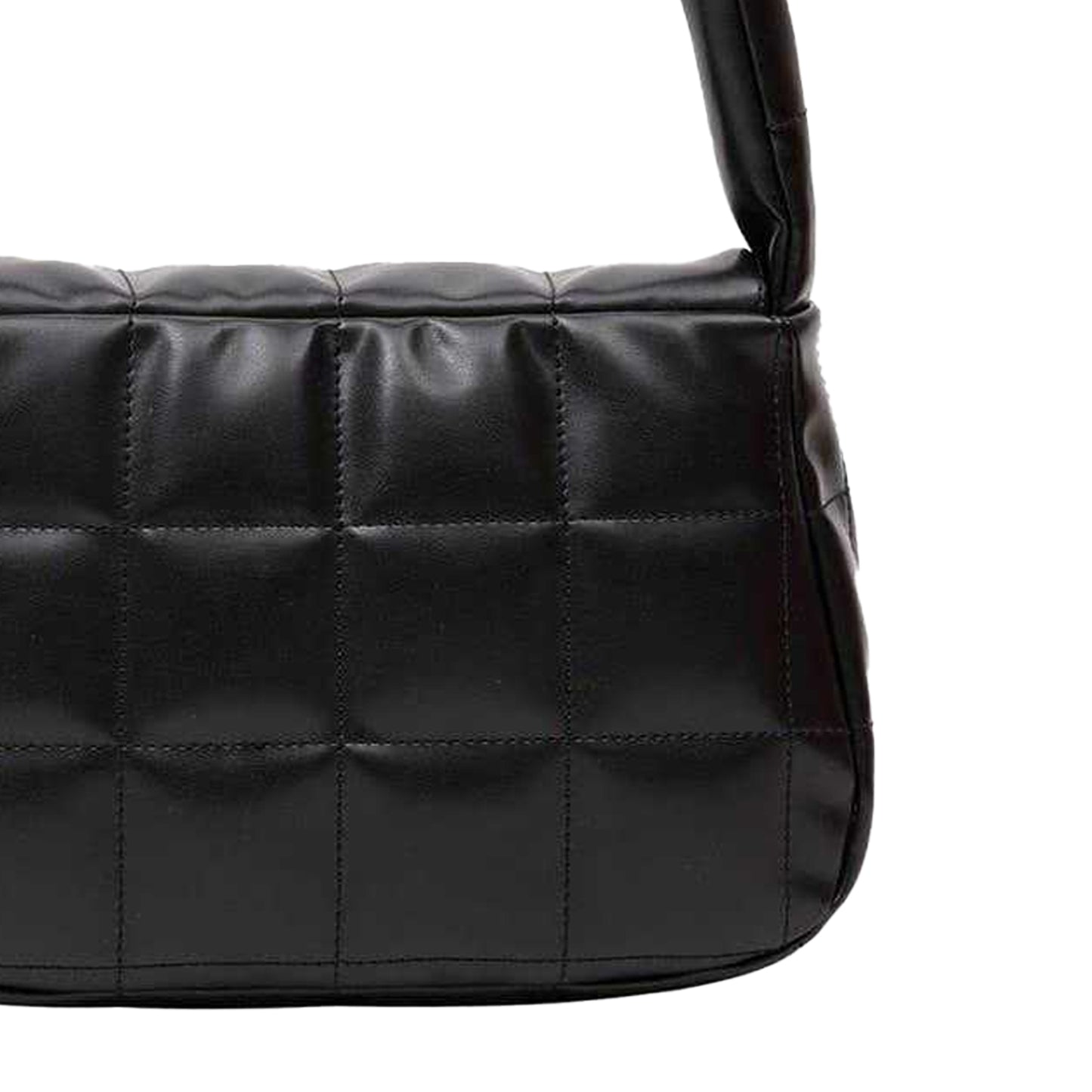 Black - Back - Firetrap Faux Leather Shoulder Bag