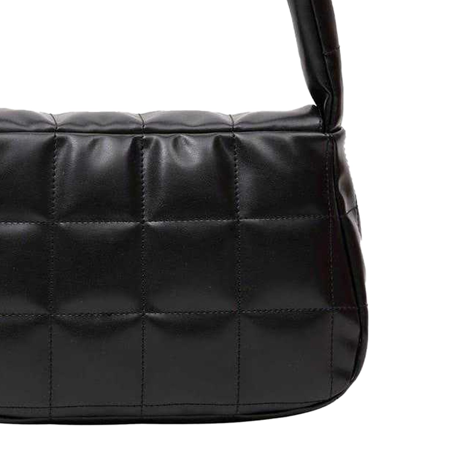Black - Back - Firetrap Faux Leather Shoulder Bag