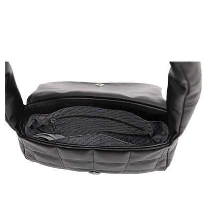 Black - Side - Firetrap Faux Leather Shoulder Bag