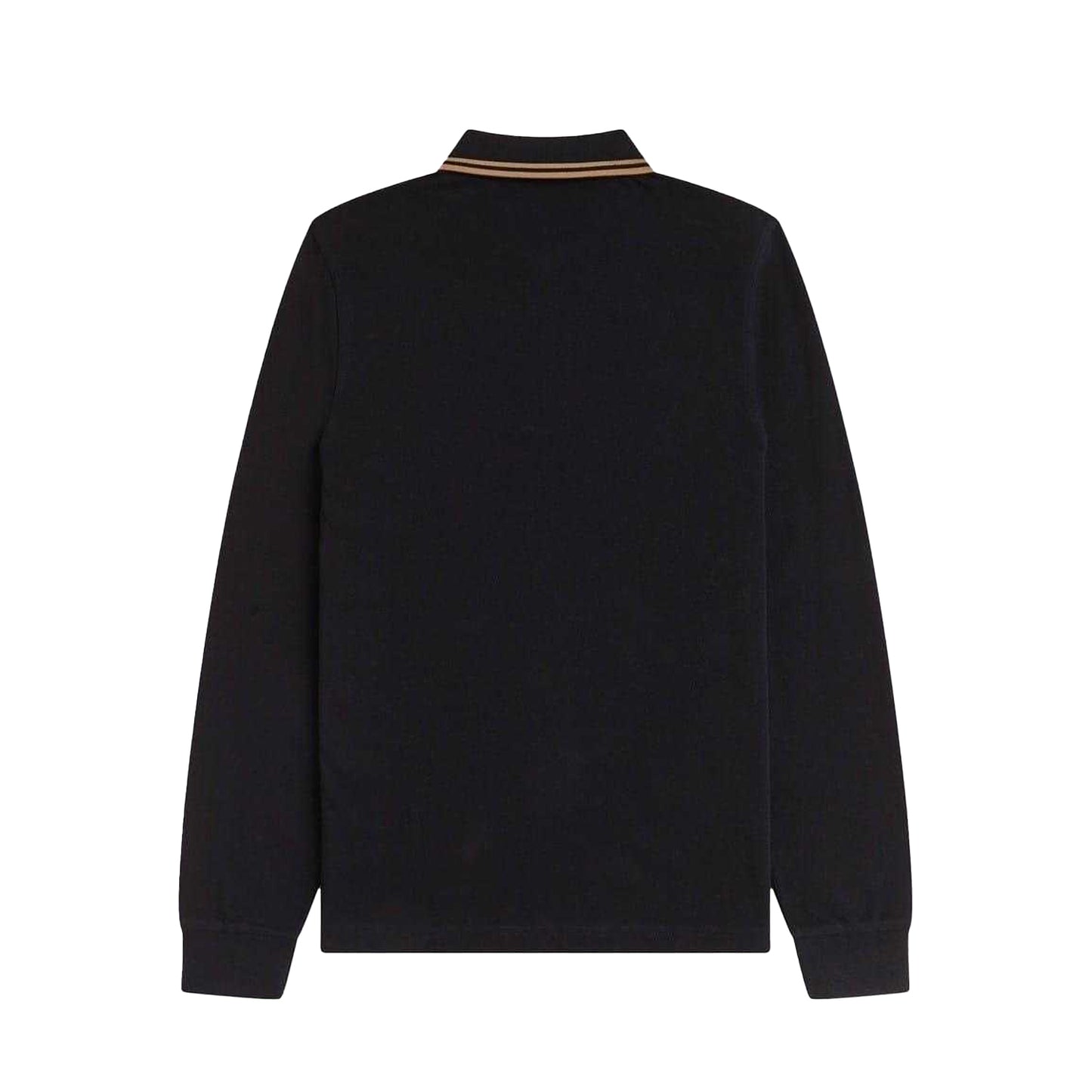 Black - Back - Fred Perry Mens Long-Sleeved Polo Shirt
