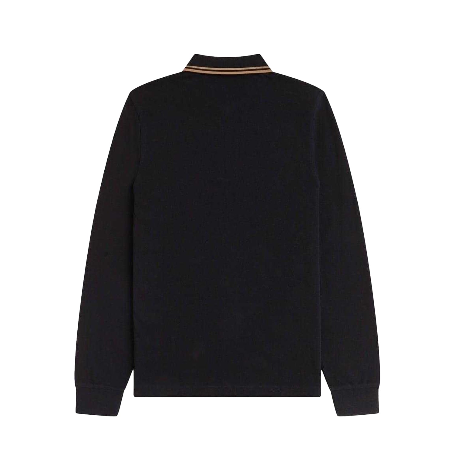 Black - Back - Fred Perry Mens Long-Sleeved Polo Shirt