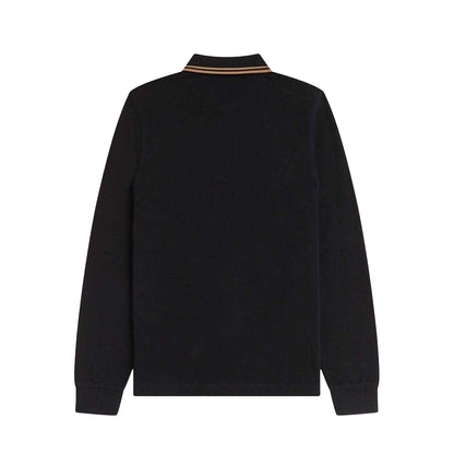 Black - Back - Fred Perry Mens Long-Sleeved Polo Shirt