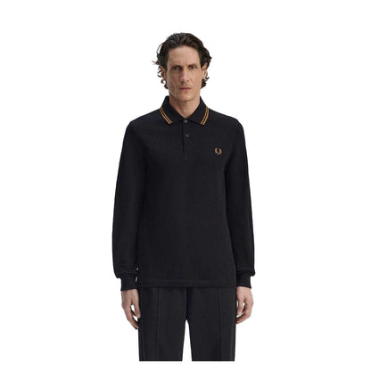 Black - Lifestyle - Fred Perry Mens Long-Sleeved Polo Shirt