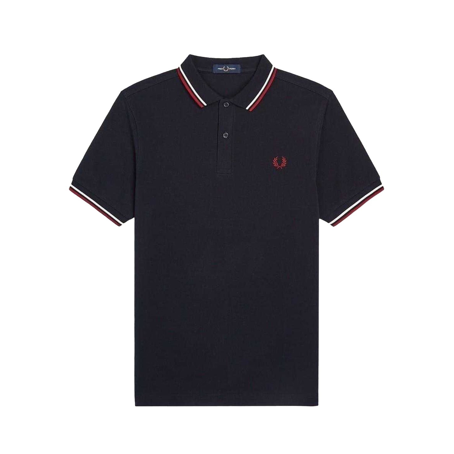 Navy - Front - Fred Perry Mens Long-Sleeved Polo Shirt