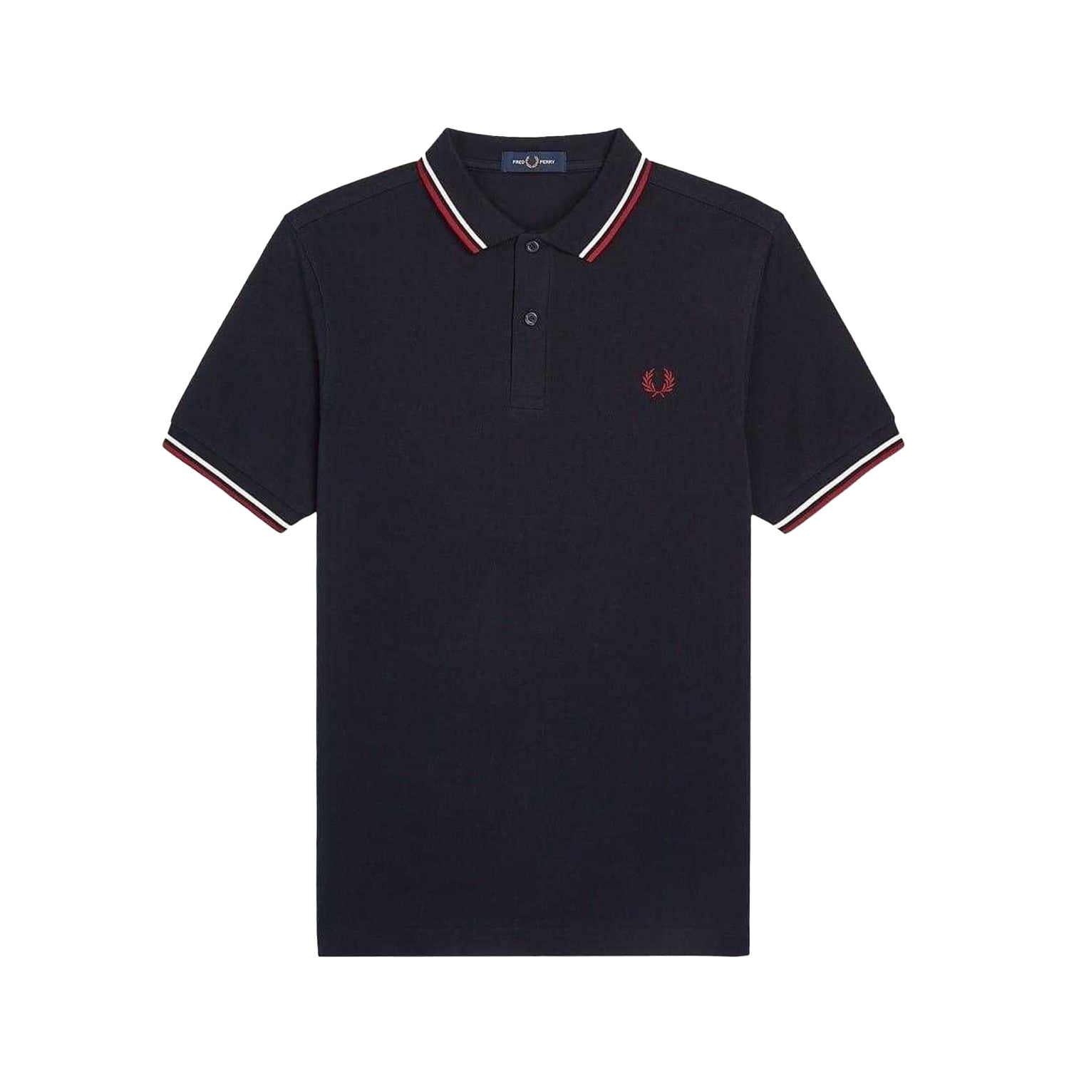 Navy - Front - Fred Perry Mens Long-Sleeved Polo Shirt