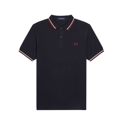 Navy - Front - Fred Perry Mens Long-Sleeved Polo Shirt