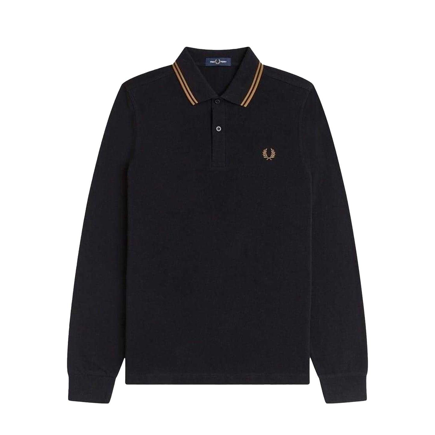 Black - Front - Fred Perry Mens Long-Sleeved Polo Shirt