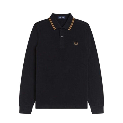 Black - Front - Fred Perry Mens Long-Sleeved Polo Shirt