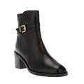 Black - Front - Dune London Womens-Ladies Plotto Leather Block Heel Ankle Boots