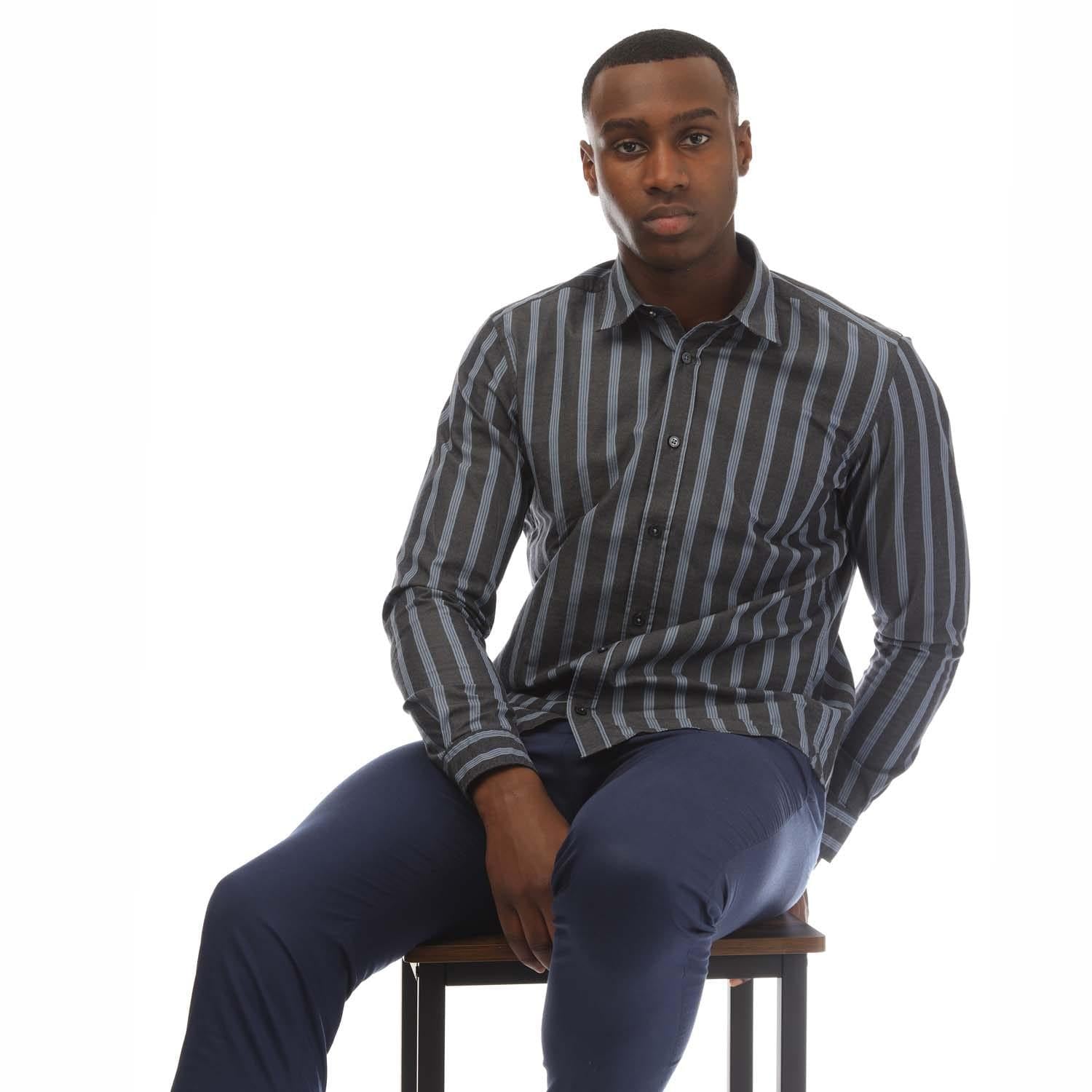 Dark Blue - Back - Boss Unisex Adult S Liam Kent Shirt