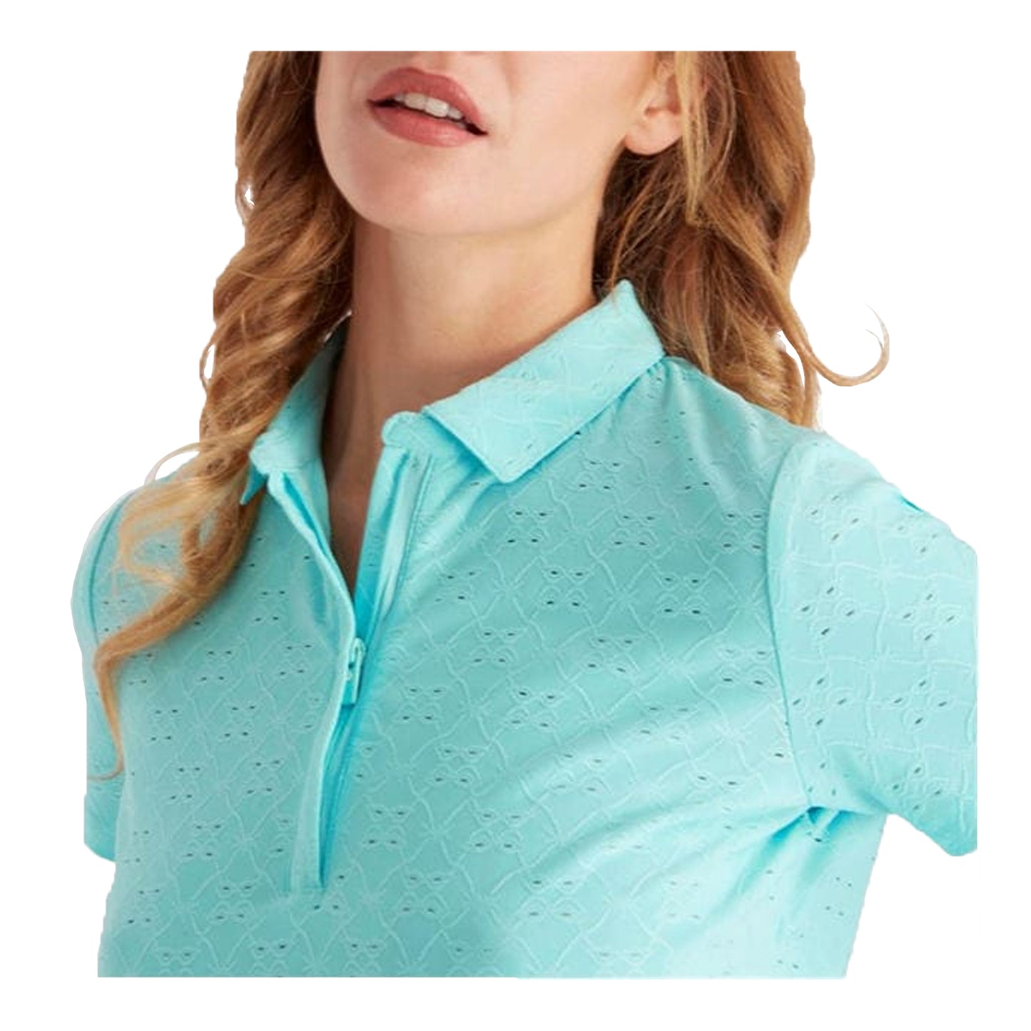 Aqua - Side - Calvin Klein Womens-Ladies Golf Polo Shirt