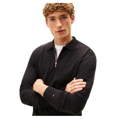Black - Side - Tommy Hilfiger Mens Long-Sleeved Polo Shirt