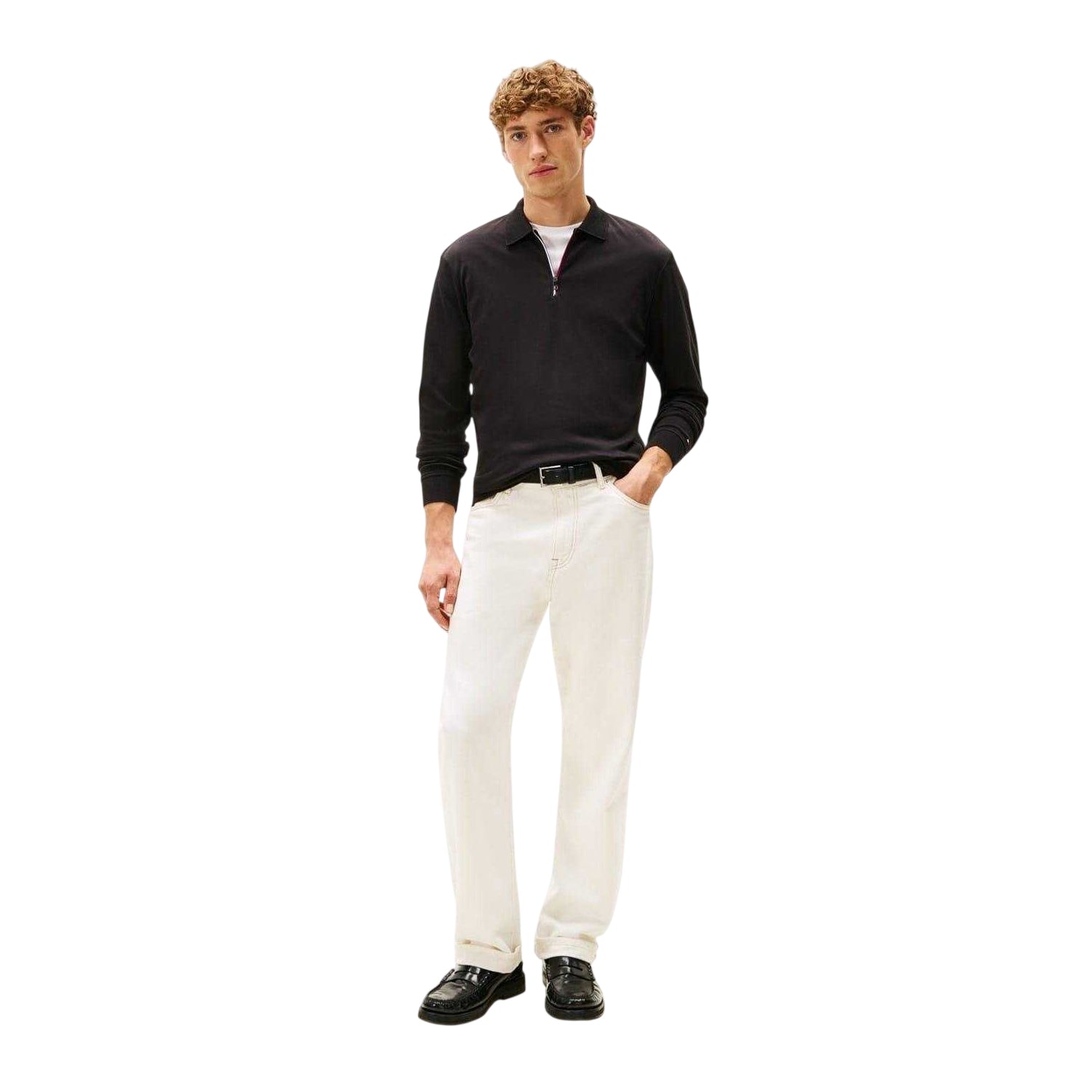 Black - Lifestyle - Tommy Hilfiger Mens Long-Sleeved Polo Shirt