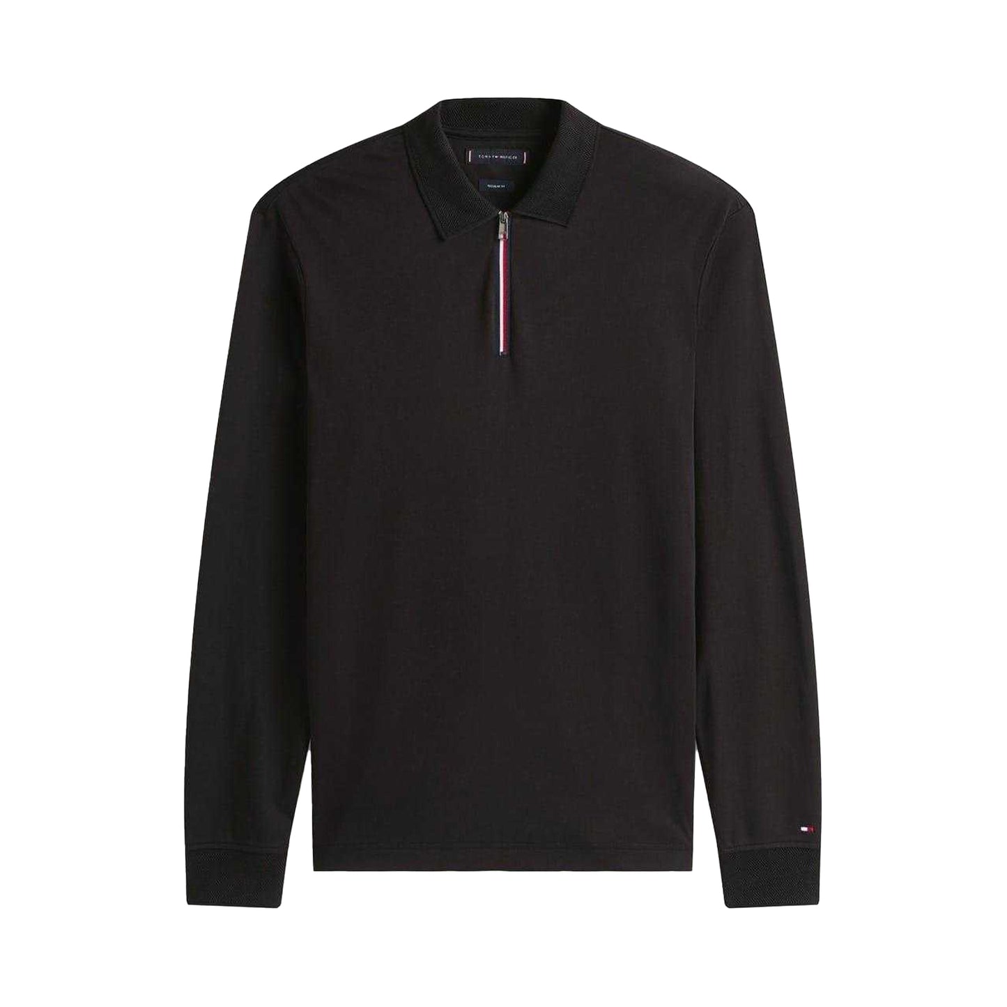Black - Front - Tommy Hilfiger Mens Long-Sleeved Polo Shirt