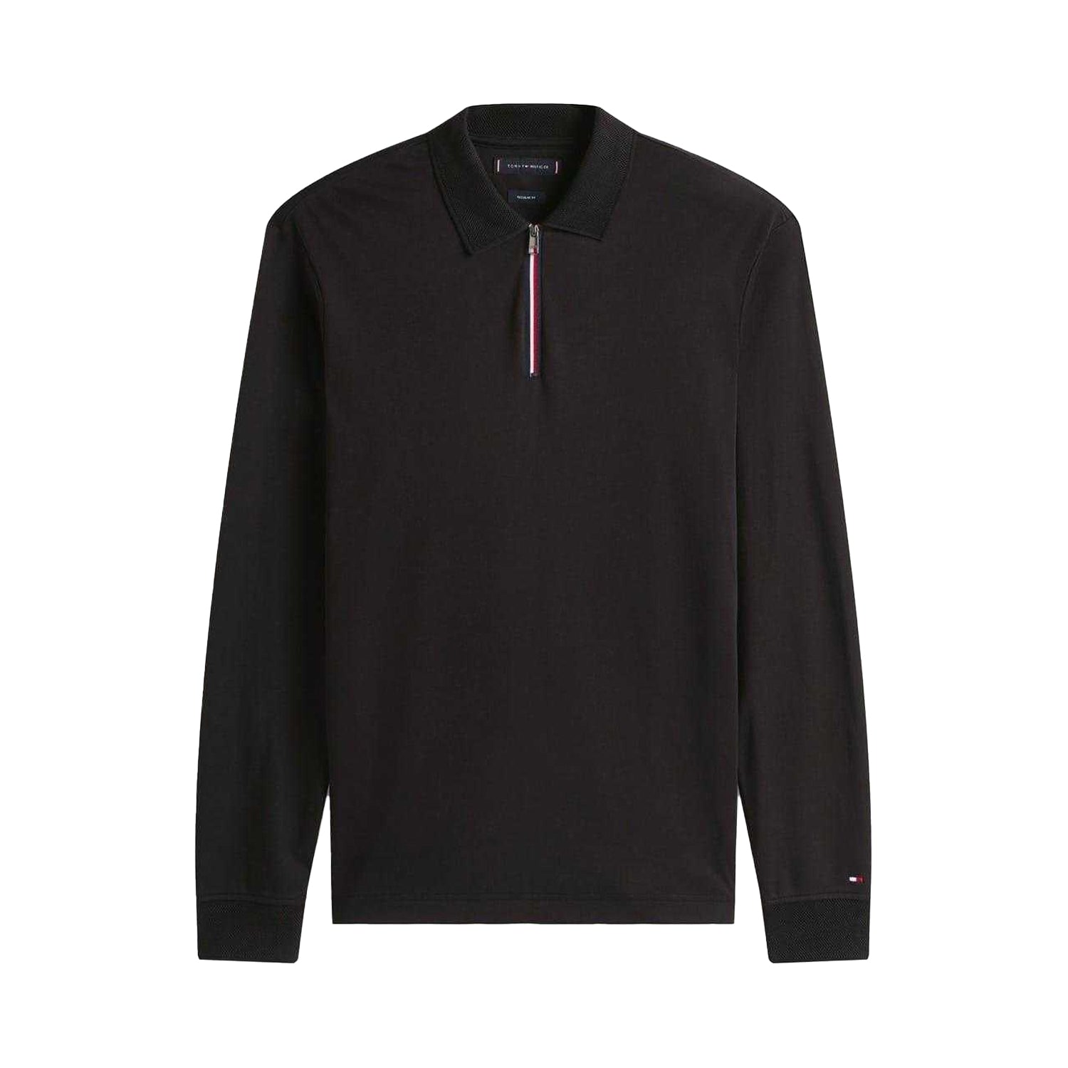 Black - Front - Tommy Hilfiger Mens Long-Sleeved Polo Shirt