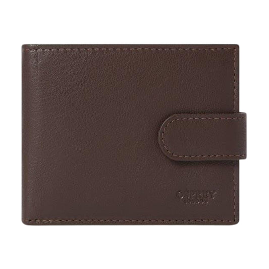 Chocolate Brown - Front - Osprey Wesley Leather Popper Wallet