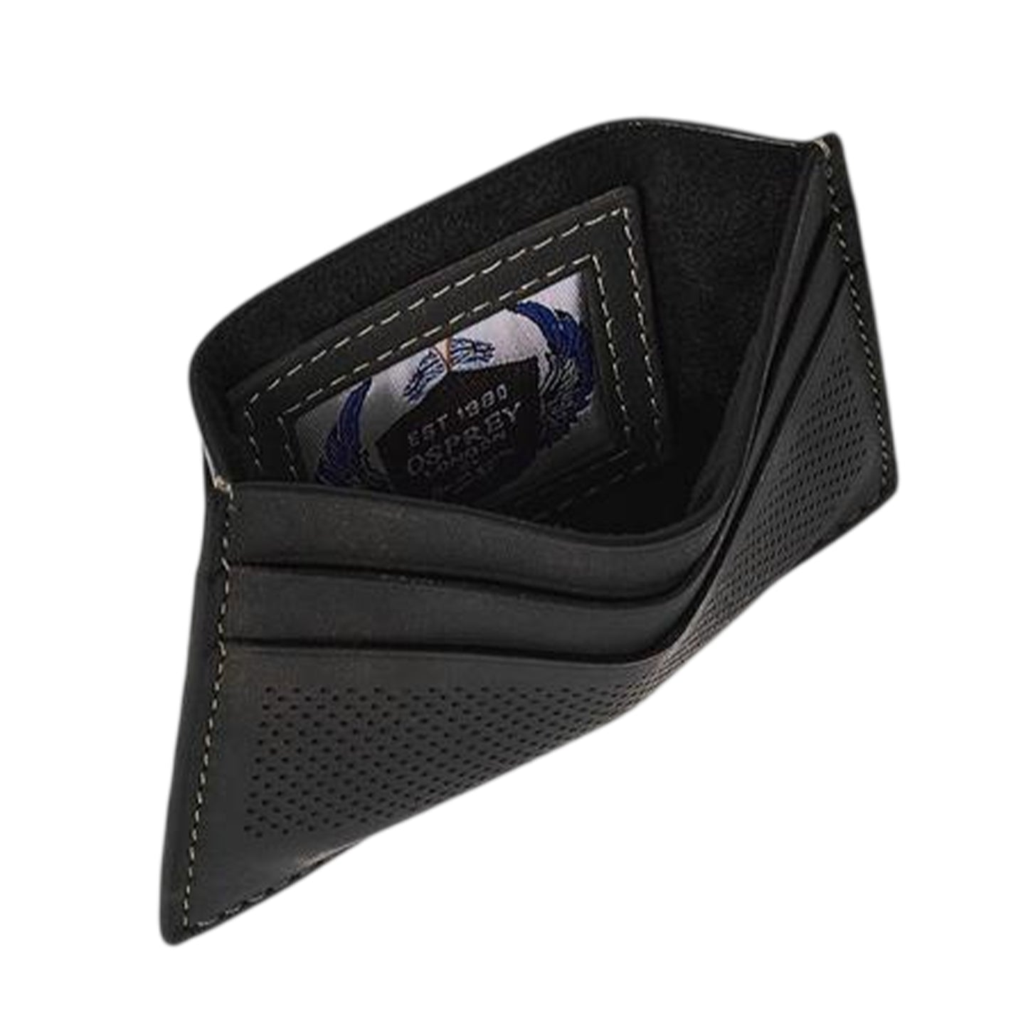 Black - Side - Osprey Arthur Perforated Leather Card Holder