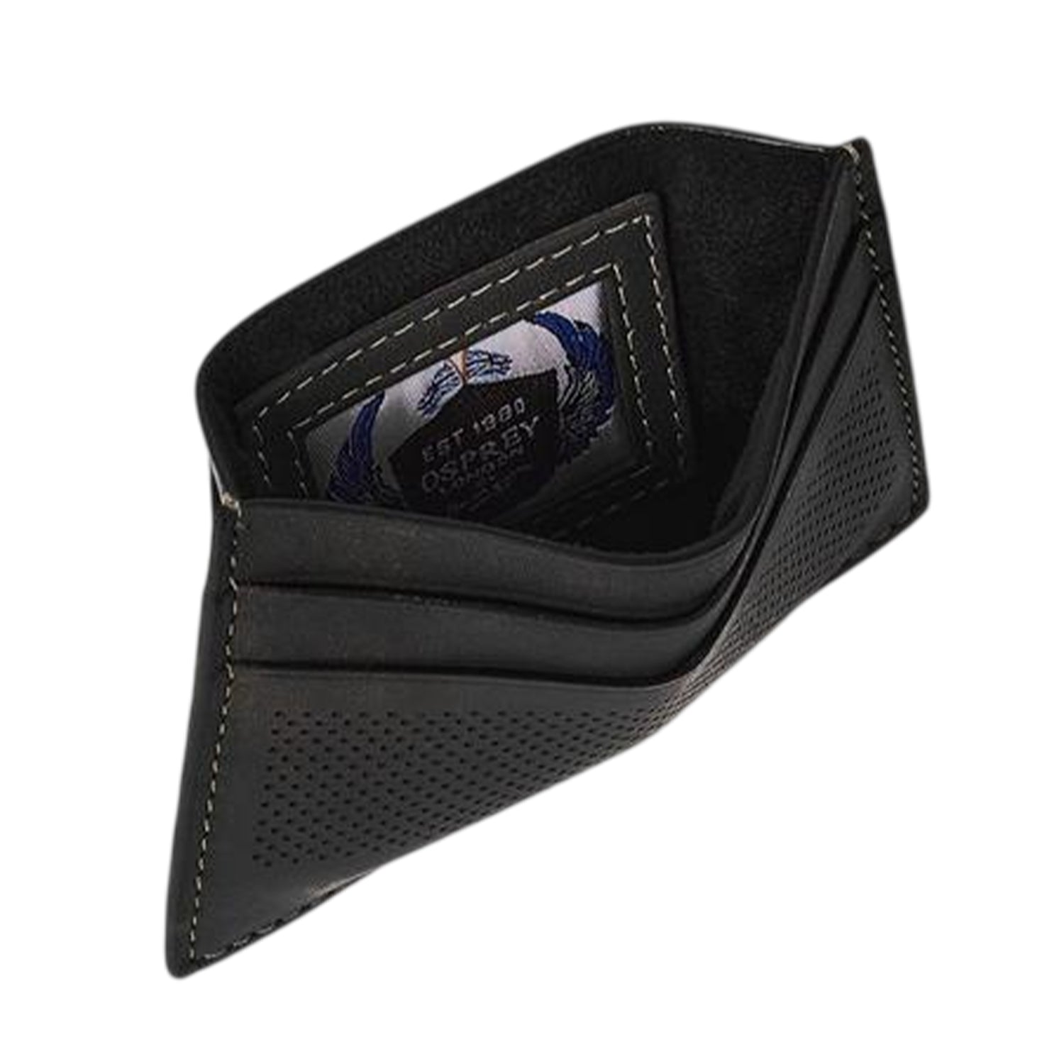Black - Side - Osprey Arthur Perforated Leather Card Holder