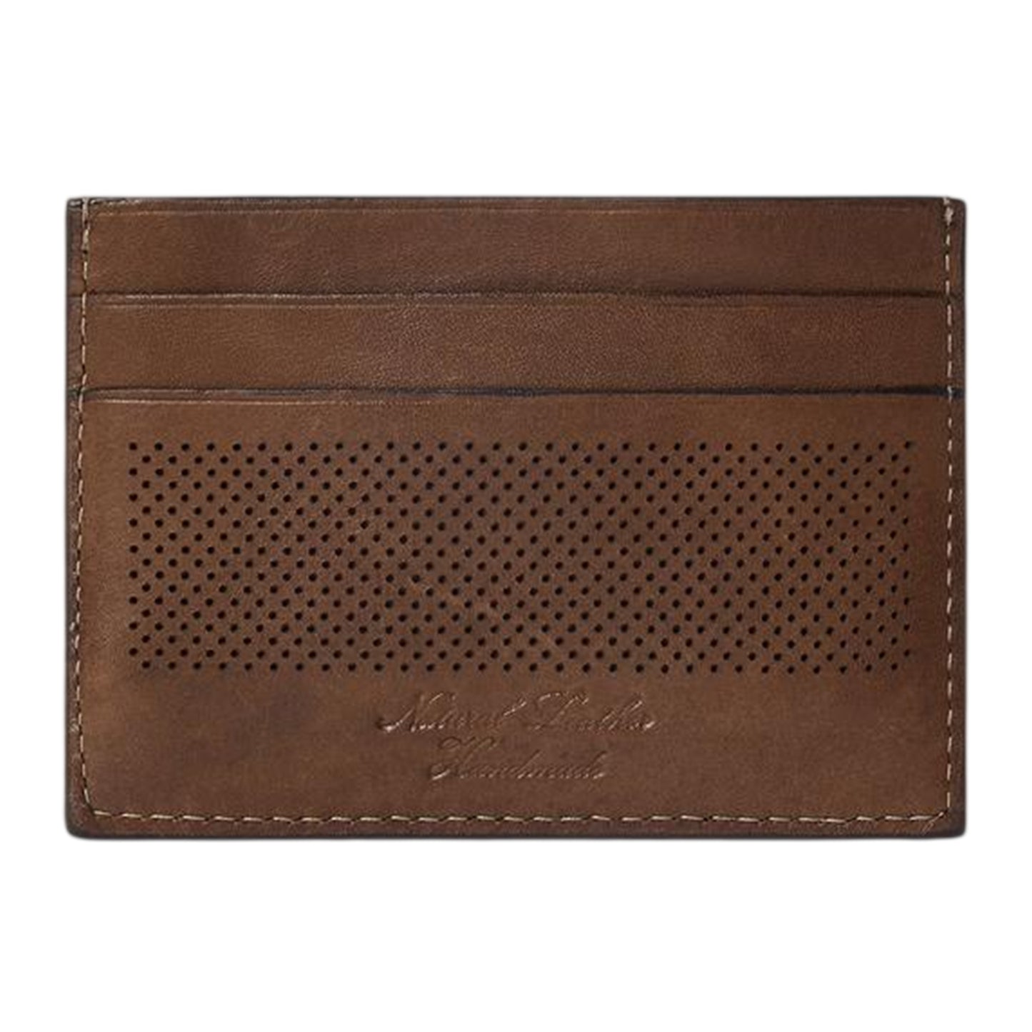 Chocolate Brown - Back - Osprey Arthur Perforated Leather Card Holder