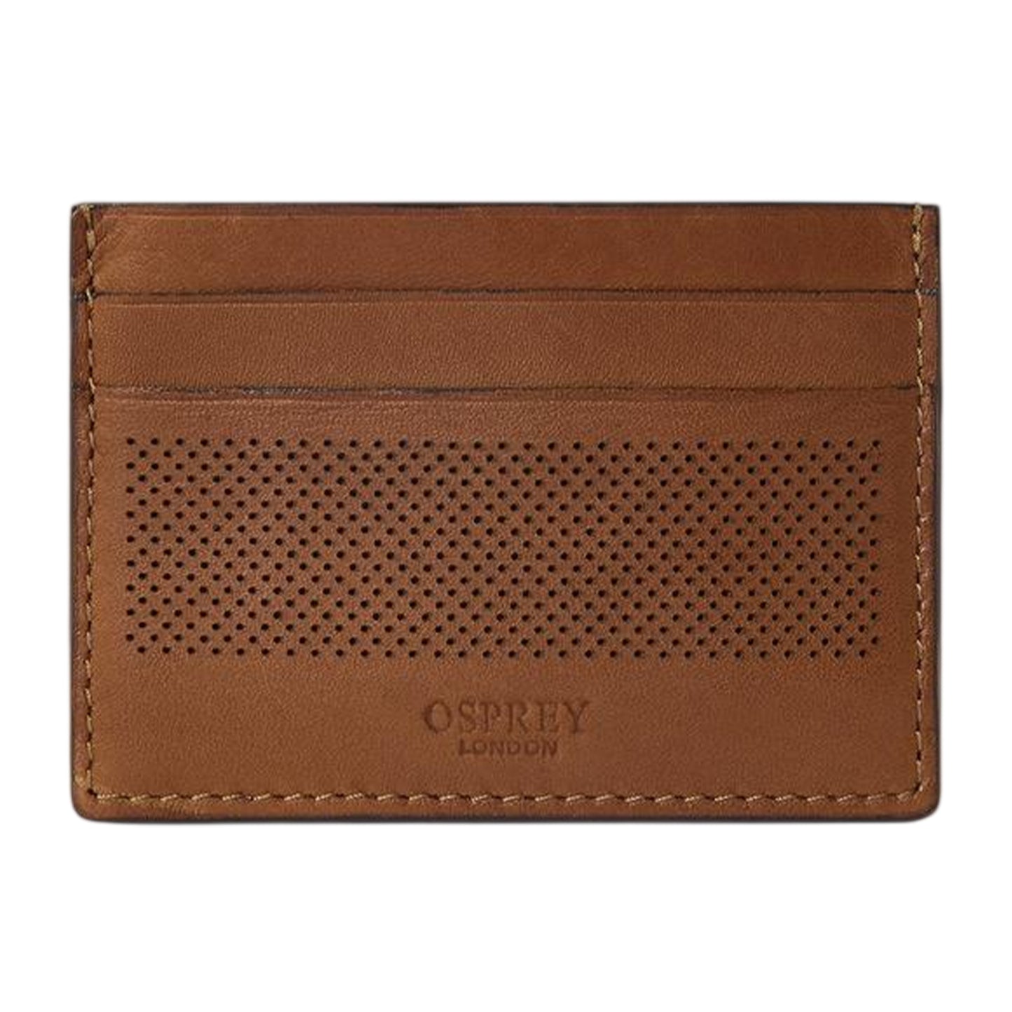 Tan - Front - Osprey Arthur Perforated Leather Card Holder