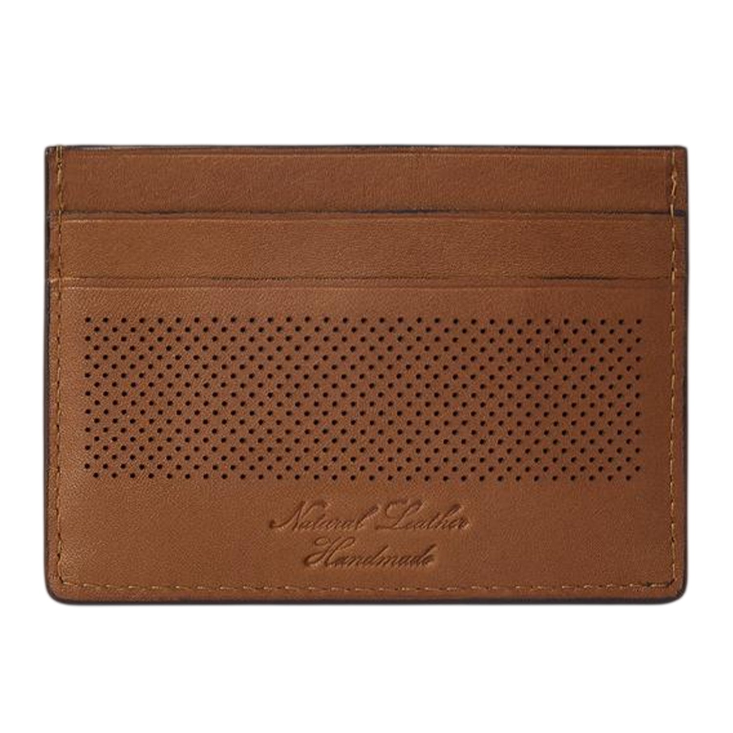 Tan - Back - Osprey Arthur Perforated Leather Card Holder