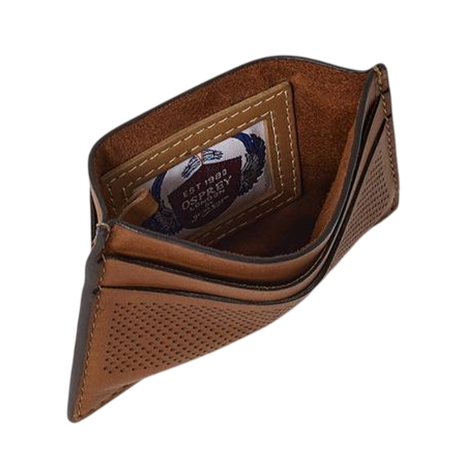 Tan - Side - Osprey Arthur Perforated Leather Card Holder