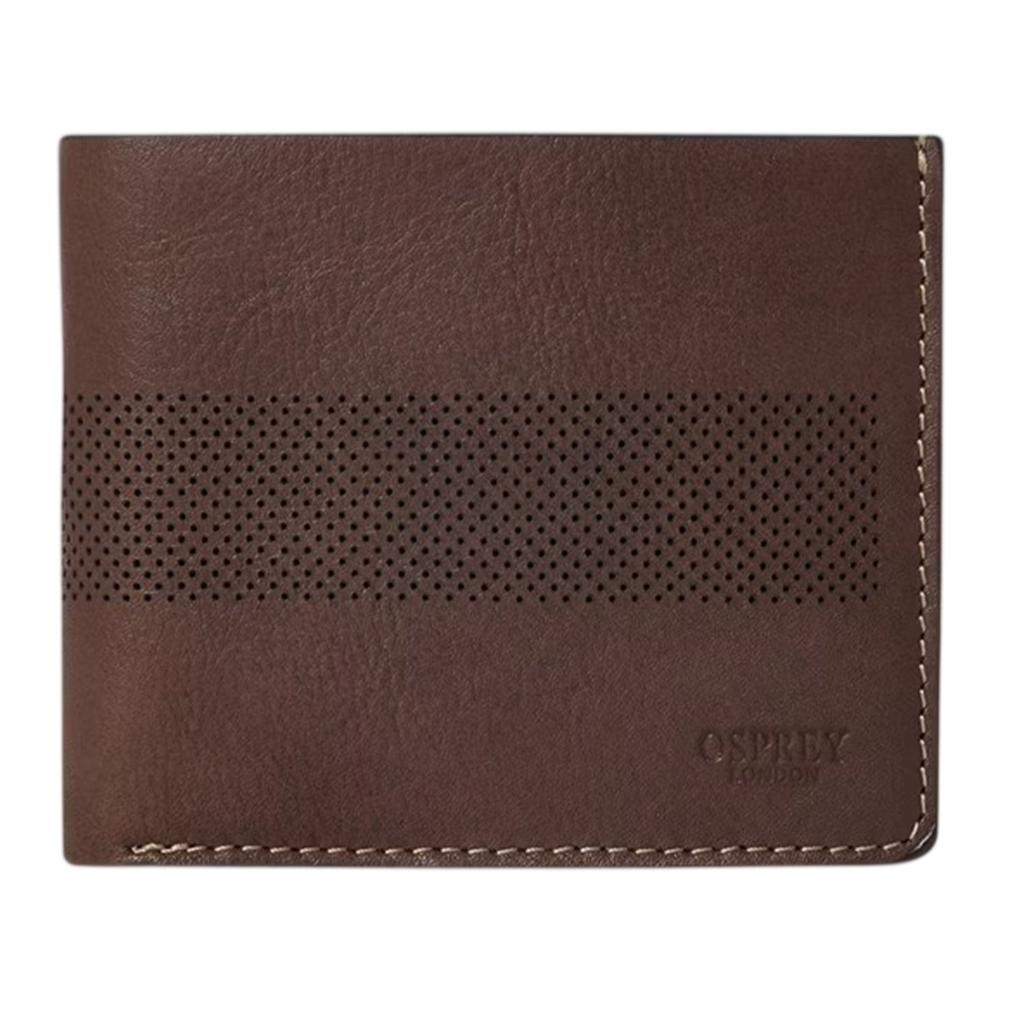 Chocolate Brown - Front - Osprey Arthur Perforated Leather Card Holder