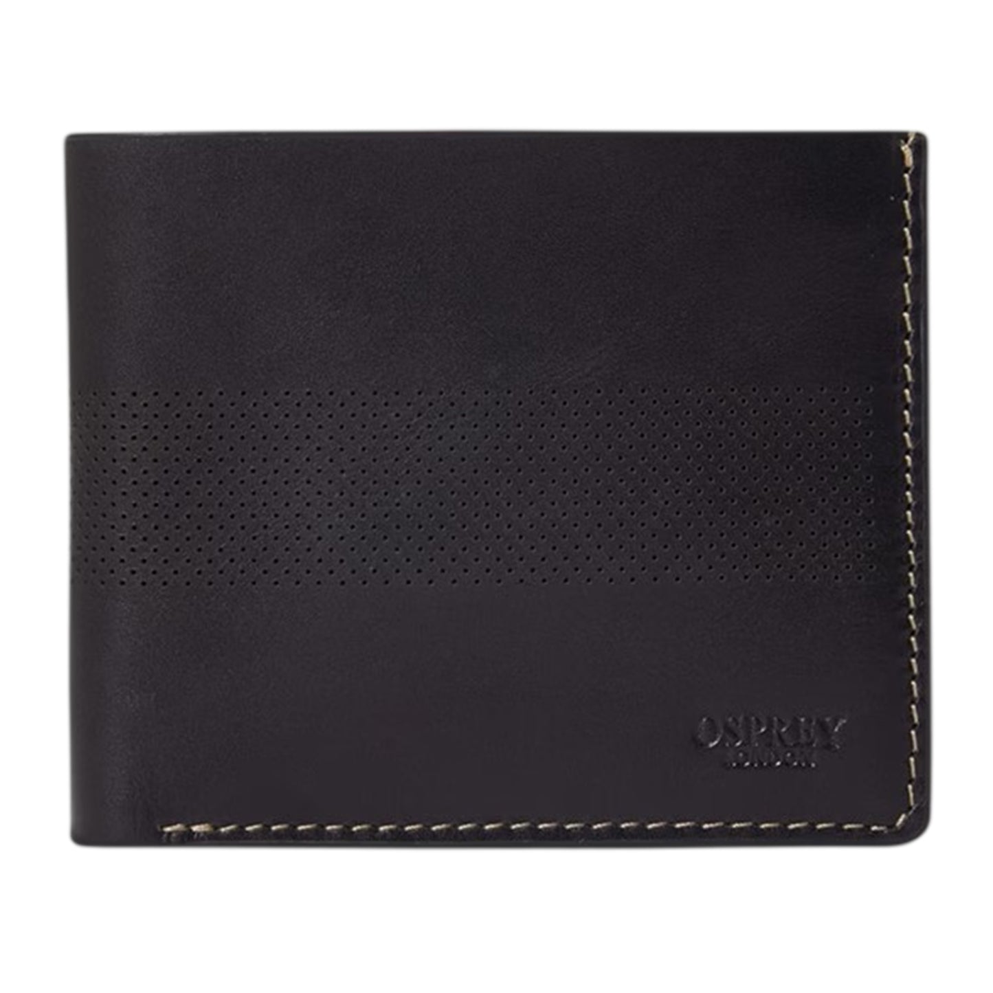 Black - Front - Osprey Arthur Perforated Leather Card Holder