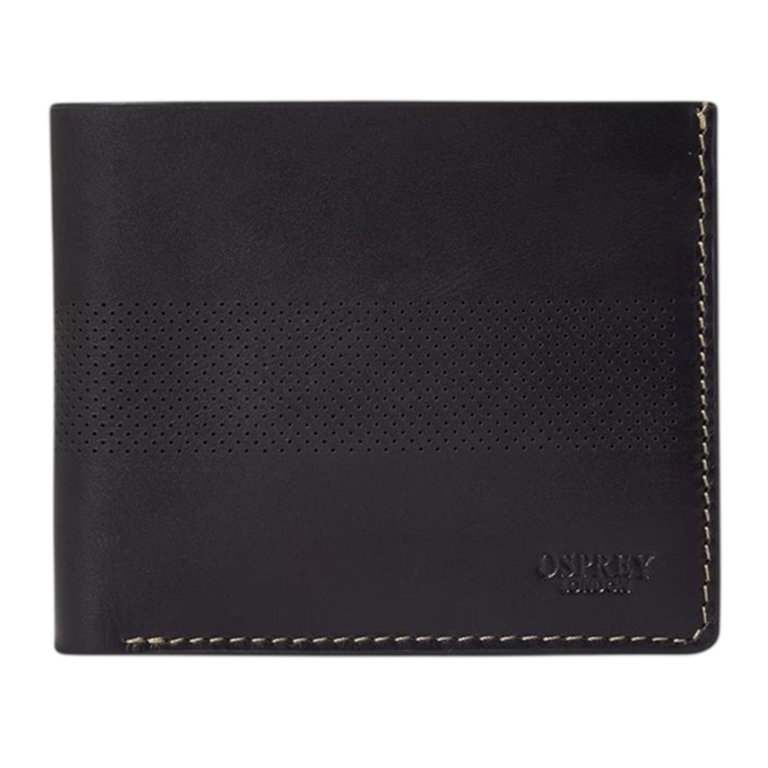 Black - Front - Osprey Arthur Perforated Leather Card Holder