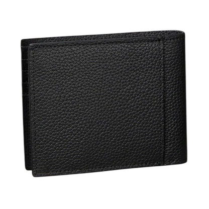 Black - Back - Calvin Klein Embossed Leather Logo Everyday Wallet