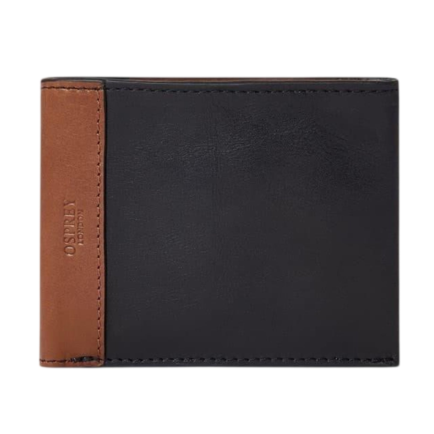 Tan-Black - Front - Osprey Stanley Bi-Fold Leather Wallet