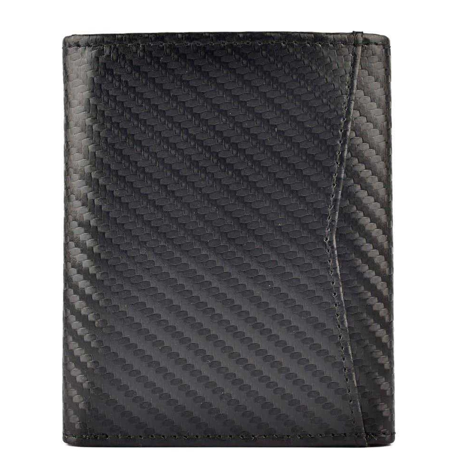 Black - Back - Firetrap Tri-Fold Leather Wallet