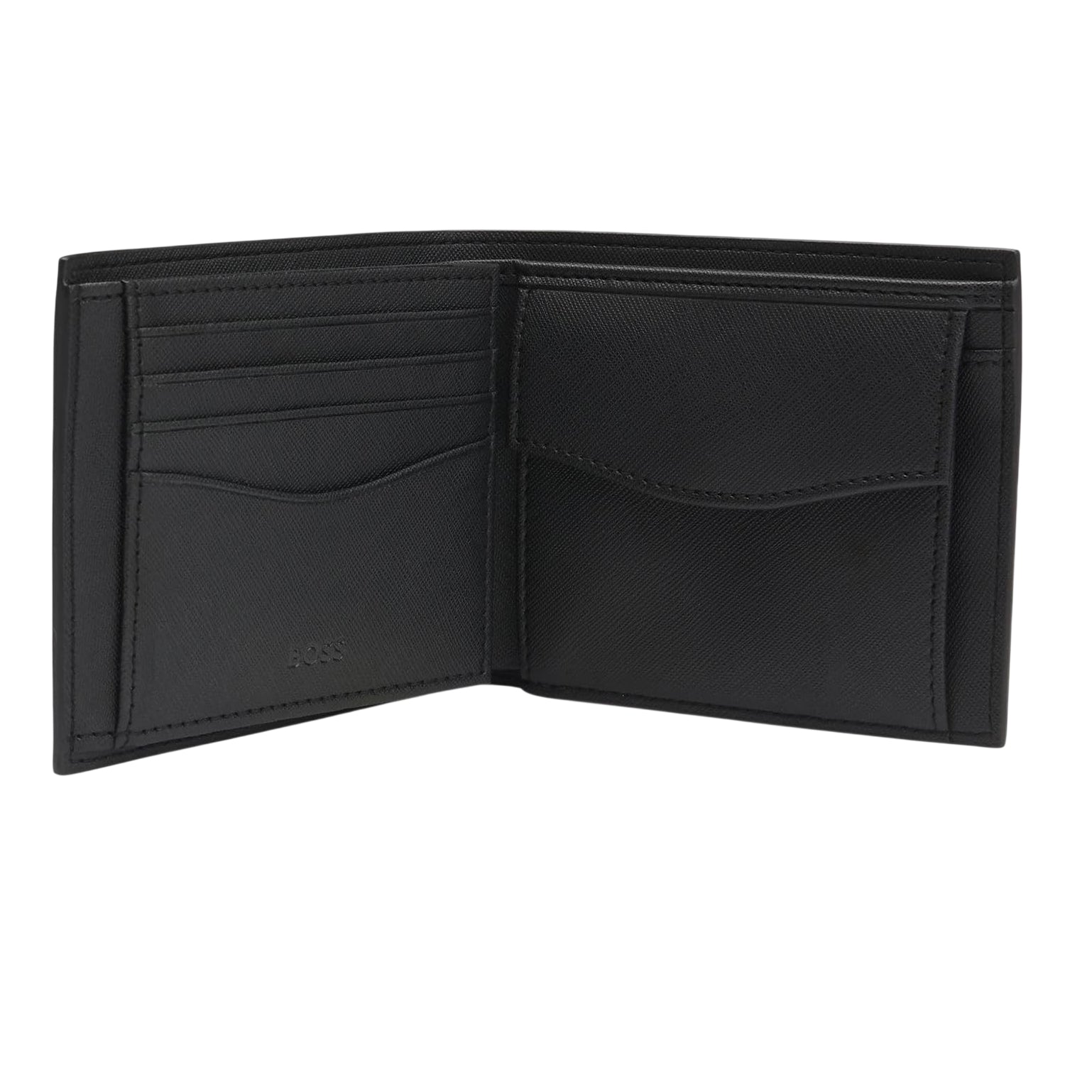 Black - Side - Boss Bi-Fold Leather Everyday Wallet