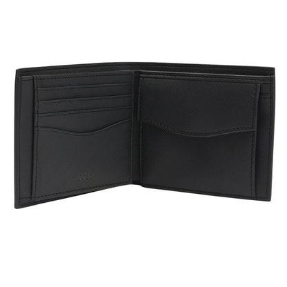 Black - Side - Boss Bi-Fold Leather Everyday Wallet