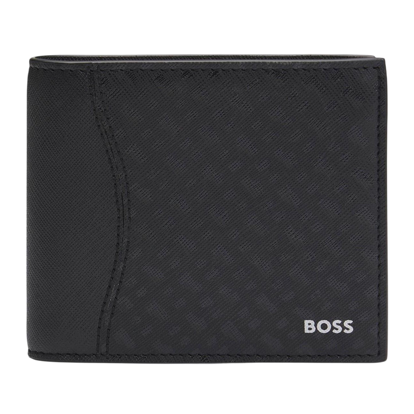 Black - Front - Boss Bi-Fold Leather Everyday Wallet