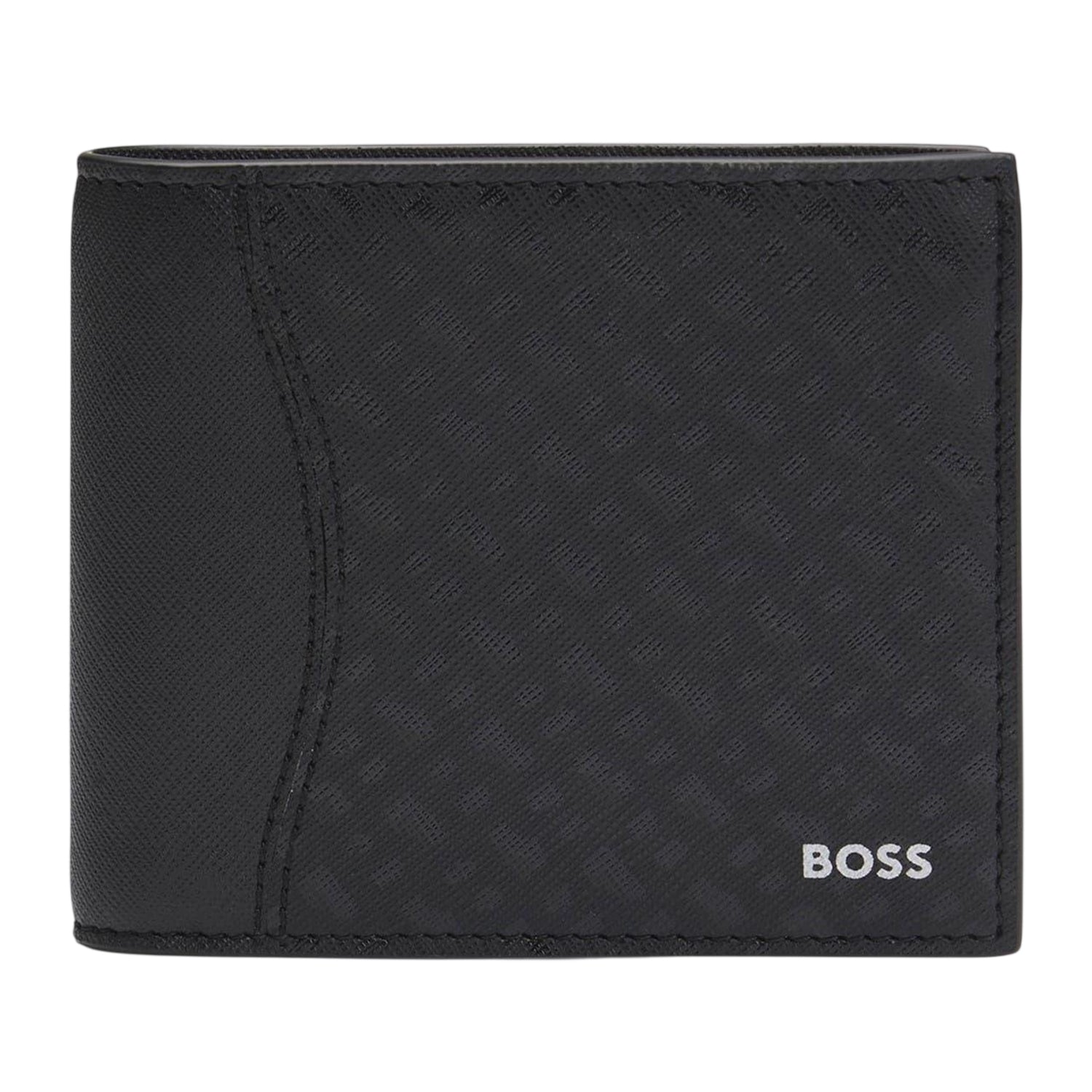 Black - Front - Boss Bi-Fold Leather Everyday Wallet