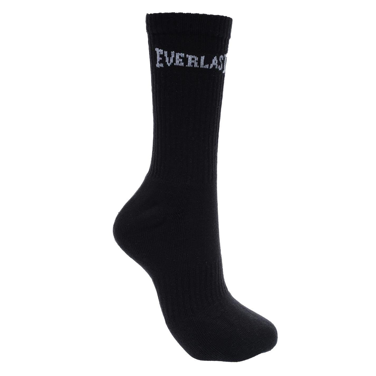 Black-Grey-White - Side - Everlast Mens Crew Socks (Pack of 3)