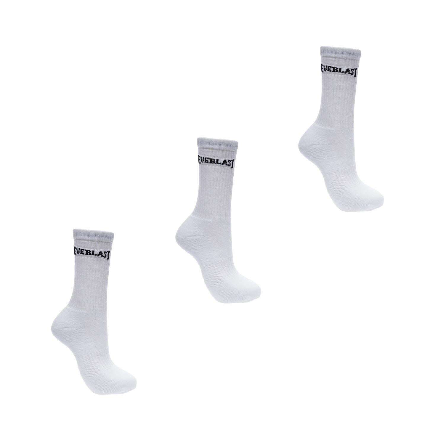 White - Back - Everlast Mens Crew Socks (Pack of 3)