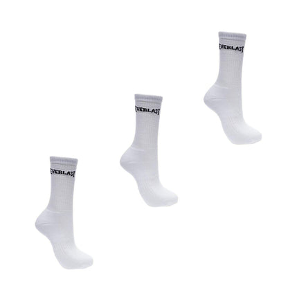 White - Back - Everlast Mens Crew Socks (Pack of 3)