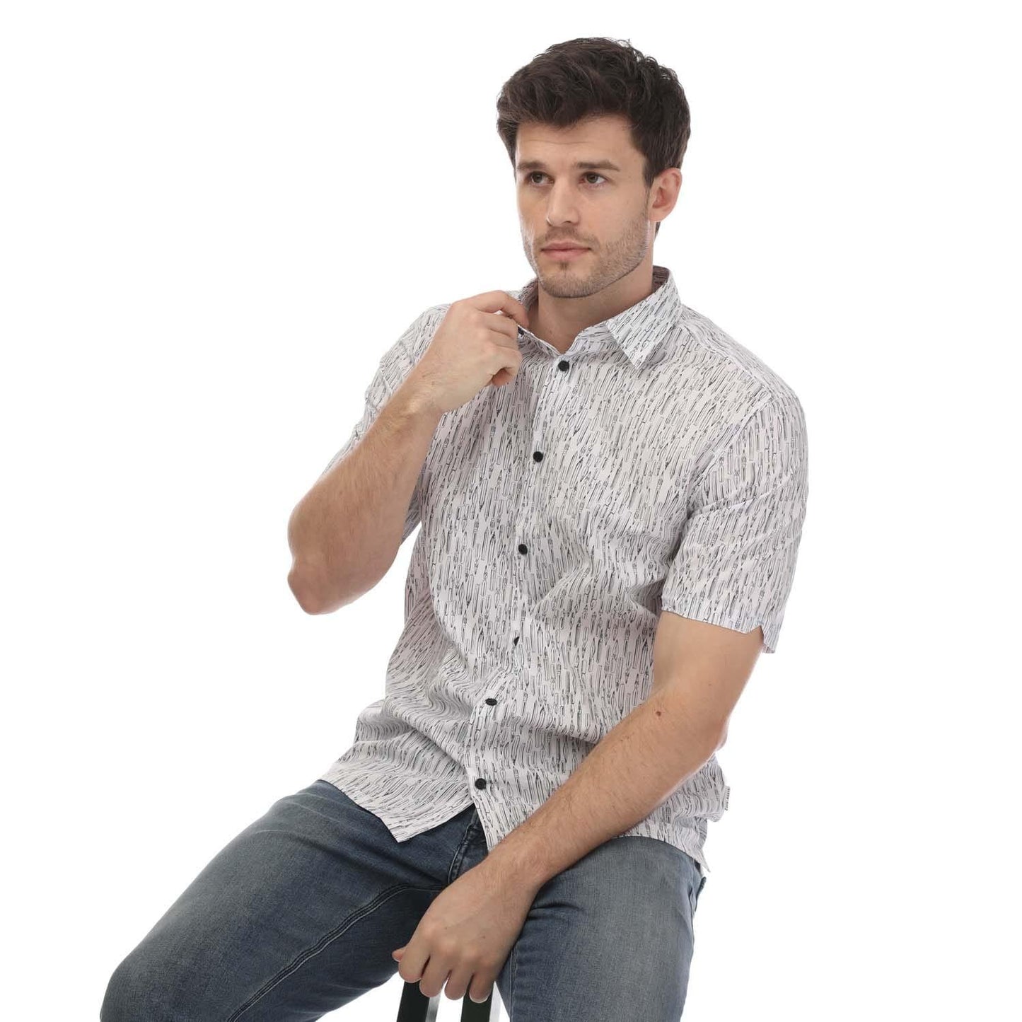 White - Side - Ted Baker Unisex Adult Pen Novelty Shirt