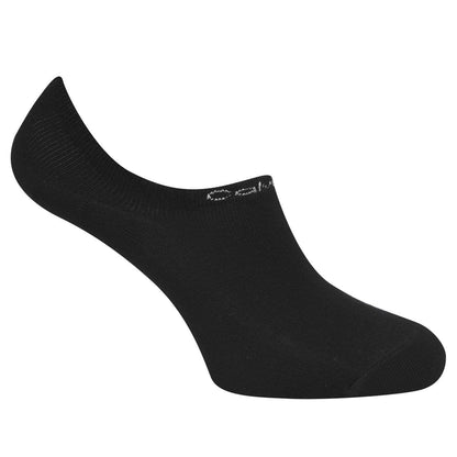 Black - Back - Calvin Klein Womens-Ladies Combed Cotton No-Show Socks (Pack of 6)
