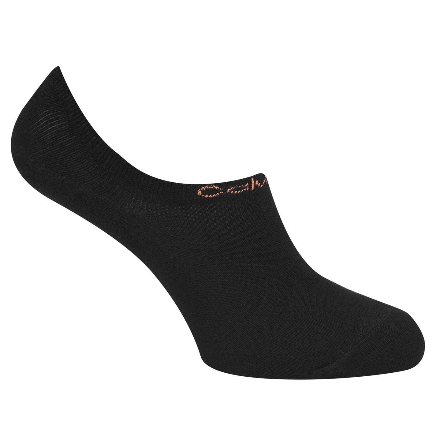 Black - Side - Calvin Klein Womens-Ladies Combed Cotton No-Show Socks (Pack of 6)