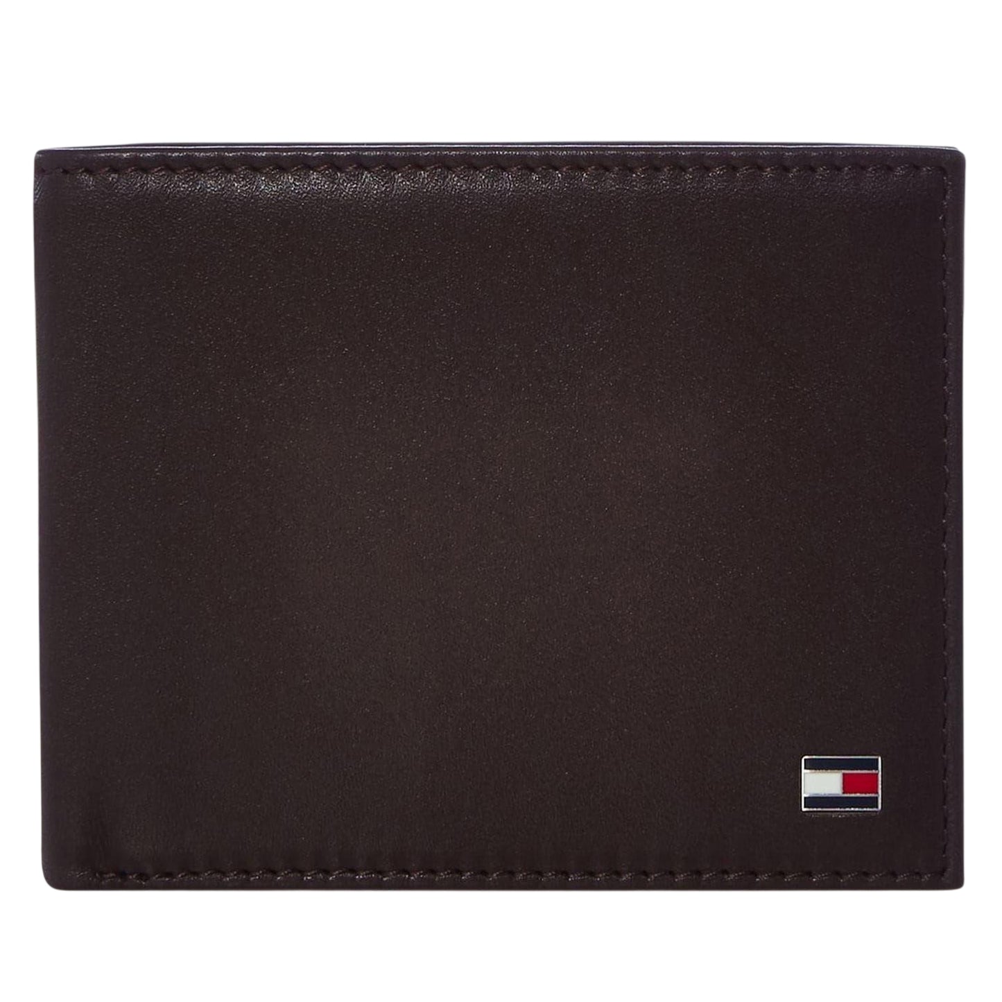 Brown - Front - Tommy Hilfiger Eton Bifold Leather Embossed Everyday Wallet
