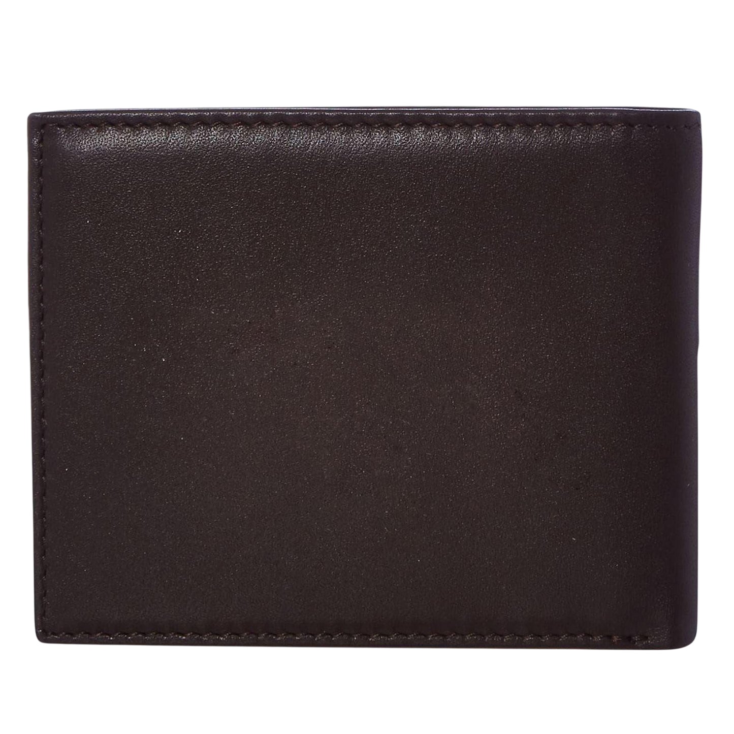 Brown - Back - Tommy Hilfiger Eton Bifold Leather Embossed Everyday Wallet
