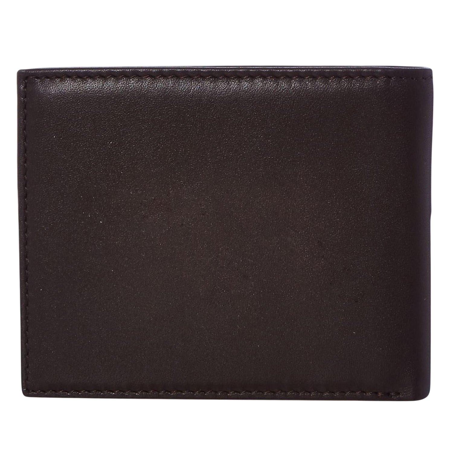 Brown - Back - Tommy Hilfiger Eton Bifold Leather Embossed Everyday Wallet